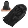 Women Long Straight Hair Full Wig Black Synthetic Wig With