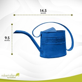 Headwind Willow Oceanside Blue 0.5 Gallon Galvanized Decorative Metal Garden Watering Can for Indoor & Outdoor Plant Care – Vintage Gardening Plant Watering Can by Robert Allen