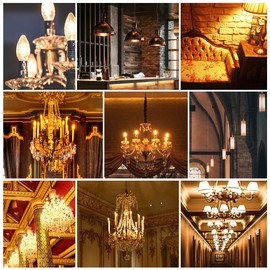 KYOTECH E14 Kerze LED Lampen 4W Ersetzt 40W 400LM 2700K led Glühfaden Warmweiß leuchte C35 LED Kerzenbirnen,LED Lampe Energiesparlampe E14 Abstrahlwinkel 360° Dekorative Beleuchtung 6er Set