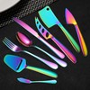 A · HOUSEWARE Rainbow Cheese Knives Silverware Set 8 Pieces