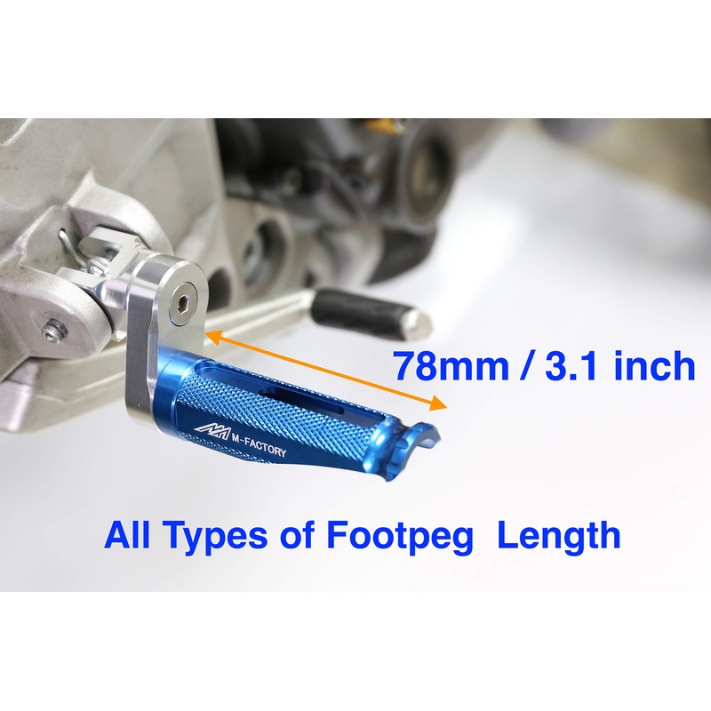 Autobahn88 Motorcycle Footpeg (Front/Rider - GP-Type with 25mm-Extension), compatible with