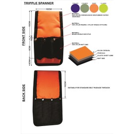 Scaffolding Tools Belt.Padded for Waist Comfort- 7 Toolset In 1 Belt - Tripple Spanner + Double Spanner, Xlarge Measure Tape Holder 4 Pouches / Pockets