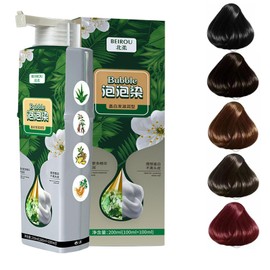 ECDMKF Plant Bubble Hair Dye Shampoo, Natural Plant Extract Bubble Hair Dye for Gray Hair. (Black Teal)