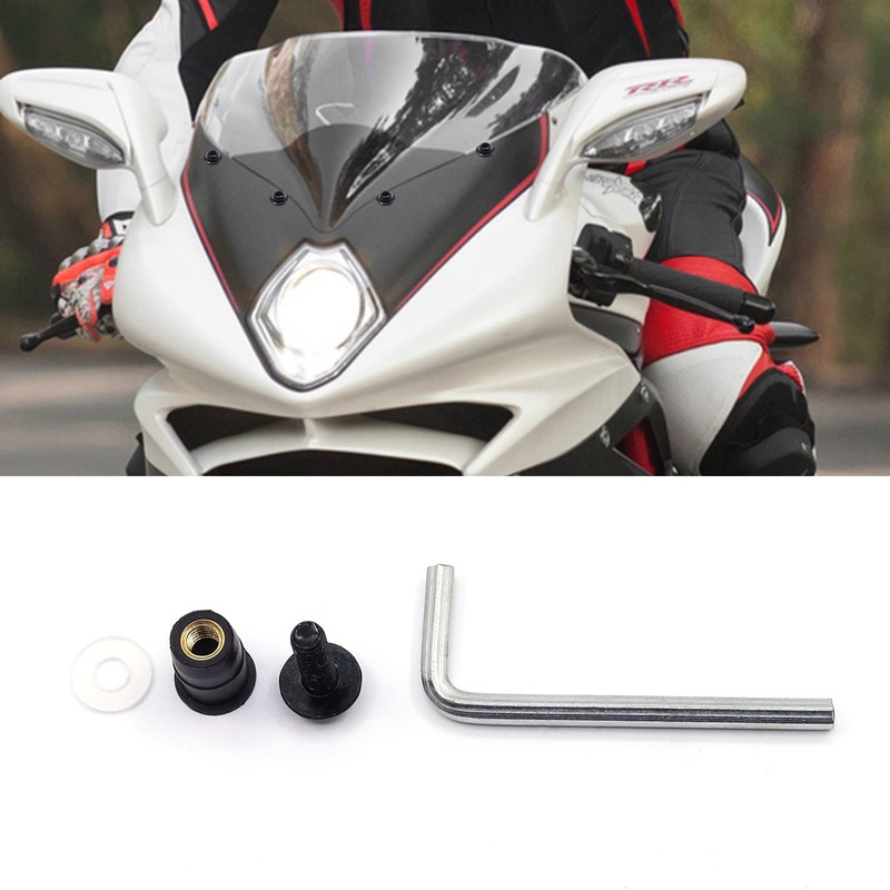 X-STYLE 10pcs M5 5mm Screen Bolts & Wellnuts for Motorcycles