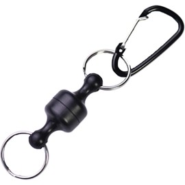 GANPUB Black Fishing Strongest Magnetic Net Release Magnet Clip Holder Retractor, Quick Release Keychain with Super Strong Magnet, Fly Fishing Magnetic Buckle Fishing Equipment,Accessories