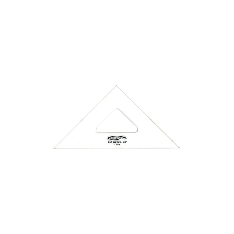 Graphoplex Set Square 45 ° 3 Straight Edges Transparent 13