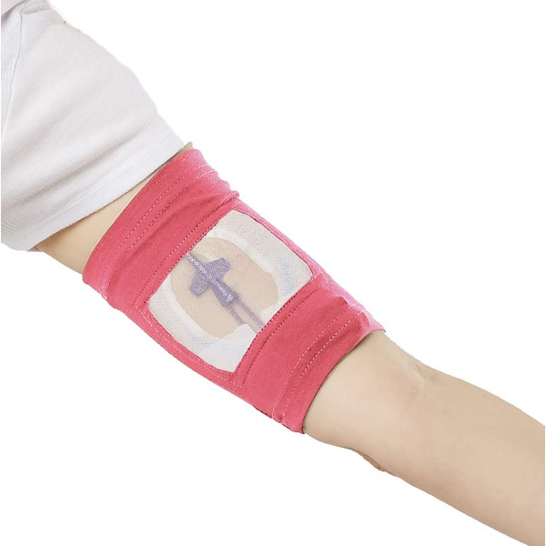 PICC Line Cover by Care+Wear - Ultra-Soft Antimicrobial PICC Line Covers for Upper Arm That Provides Comfort, Security and Breathability with Mesh Window Fuchsia XS 9" - 11" Bicep