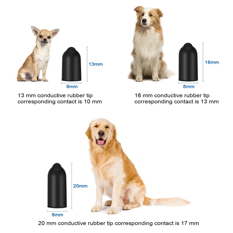 JIPIMON Dog Shock Collar Rubber Tips 12 pcs Training Collar