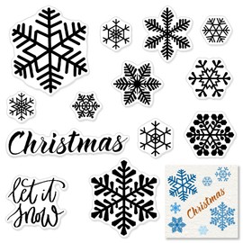 Christmas Snowflake Clear Stamps for Card Making Decoration and Scrapbooking Supplies, Xmas Theme Blessing Words with Sentiment Transparent Rubber Stamps for Paper Card Photo Album Crafting Supplies