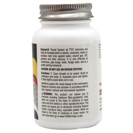 Dynatex 49494 All Purpose Thread Sealant with PTFE, -65 to 300 Degree F, 4 oz Brush Top Bottle, White