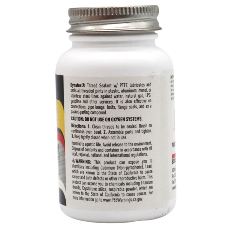 Dynatex 49494 All Purpose Thread Sealant with PTFE, -65 to