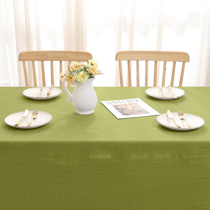 smiry Linen Table Cloth Rectangle 140x240 cm Wipe Clean Tablecloth