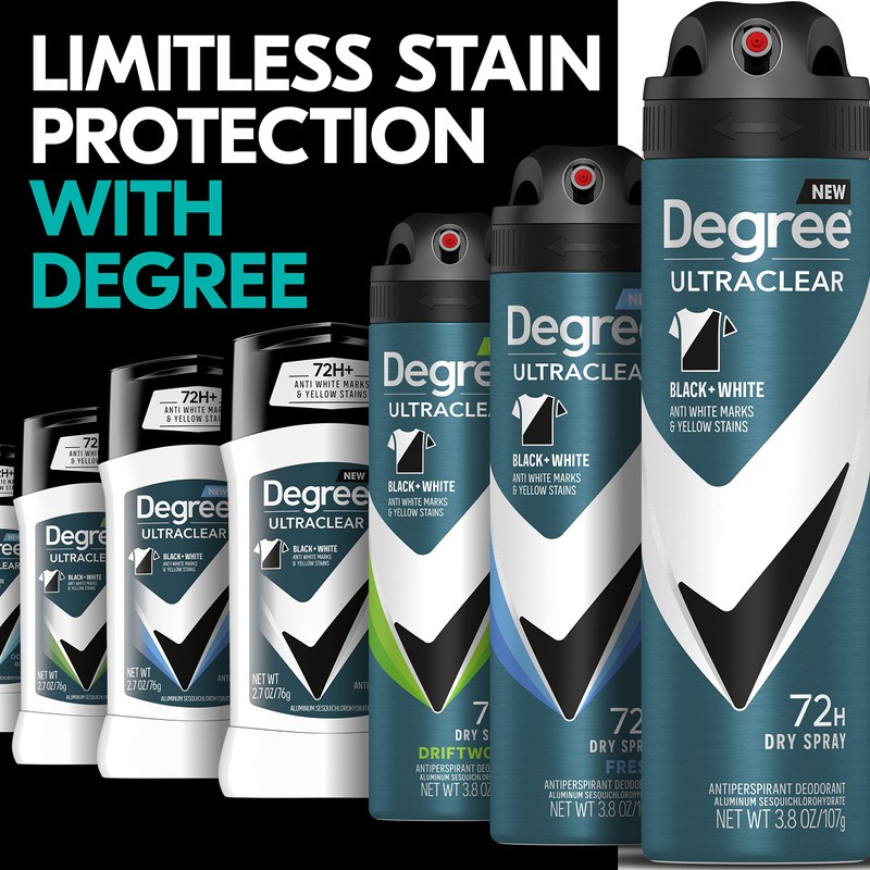 Degree Men UltraClear Antiperspirant Deodorant Black + White 72-Hour Sweat