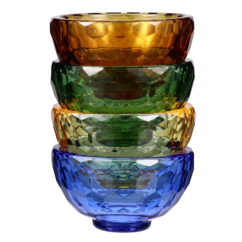 IMIKEYA 4pcs Buddhist Water Offering Bowl Crystal Holy Water Bowl