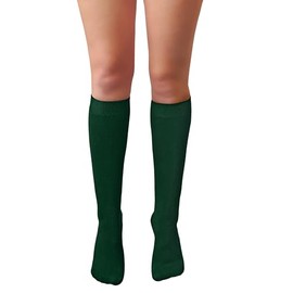 Chapini School Girls Soft Cotton Rich Plain Knee High Socks Uniform UK Foot Sizes 12-3.5 (UK, Age, One Size, Regular, Green)