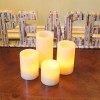 EcoGecko Set of 4 Flameless LED Pillar Candles Timer Real