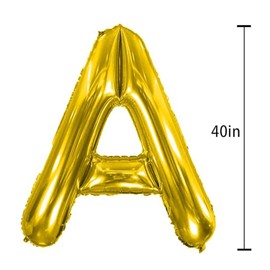 XXL 40 Inch Large Gold A Letter Balloons Jumbo Helium, Foil Mylar Big Alphabet Balloons Anniversary Baby Shower Wedding Birthday Party Decoration (Gold A)