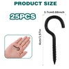 Yuanchu Pack of 25 Screw Hooks, Black, Hooks for Screwing