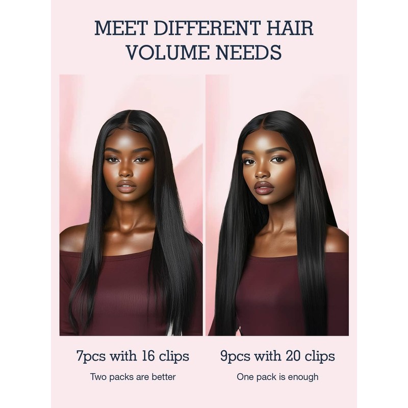 Seamless Clip in Hair Extensions Human Hair Hair Extensions Real