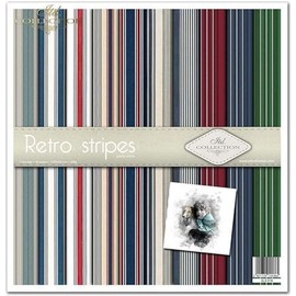ITD Collection - Scrapbooking package 12 x 12 inches, scrapbooking paper, decorative paper, decoupage, card making, paper size - 310 x 320 mm (retro stripes, SLS-016)