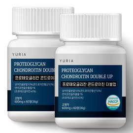 Yuria Proteoglycan Chondroitin Double Up Salmon Nose Cartilage Extract 2 Boxes 600mg 120 Tablets 4 Months, Single Option / 유리아 프로테오글리칸 콘드로이친 더블업 연어코 연골 추출물 2박스 600mg 120정 4개월, 단일옵션