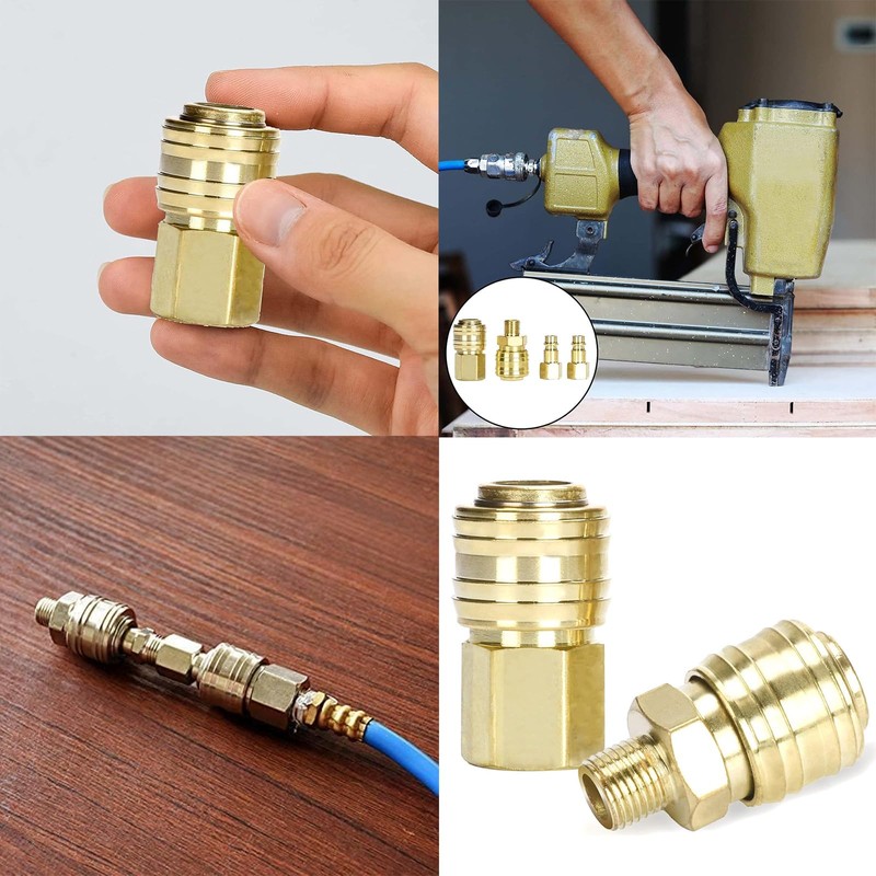 Mikqky Pack of 10 Euro Compressed Air Coupling, 1/4 Inch