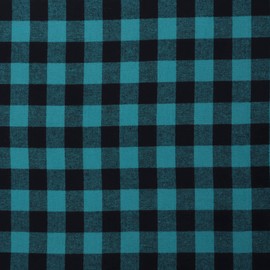 Mook Fabrics Yarn Dyed Flannel Small Buffalo Check, Hunter Cut by The Yard