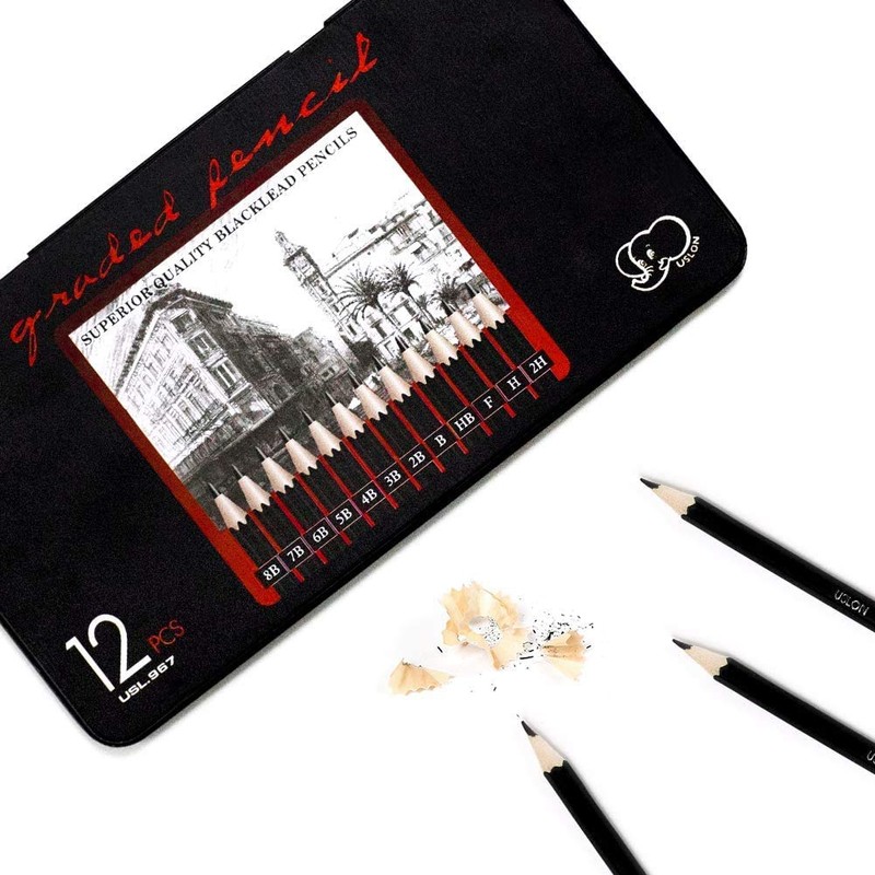 Professional Pencils, Pack of 12, Drawing Pencils, Sketching Pencils, Graphite