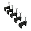 On1shelf® Black Flat Cable Clips with Fixing Nail 14mm 50