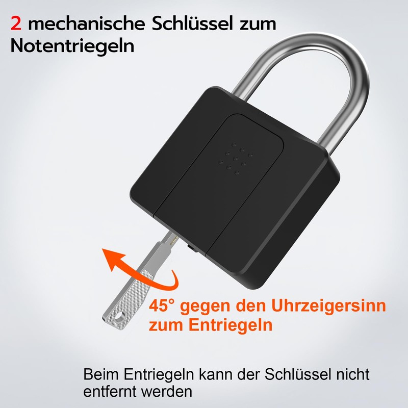 Lock Fingerprint, Eseesmart Padlock, Lock with Key App, Large Padlock