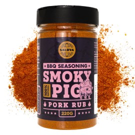 Smoky Pig BBQ Pork Rub - 100% Natural BBQ Seasoning - Perfect Blend Of Spices For Smoky BBQ And Grill Pork Dishes - Large Jar (220g)