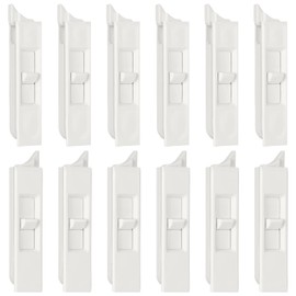 Tilt Latch Pairs White Plastic Construction Snap-In Latch Pairs Spring Loaded Sliding Window Tilt Latch for Home Window Accessories (12 Pieces)
