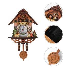 BESPORTBLE Traditional Forest Wood Clock,Cuckoo Clock Traditional Chalet Clock,Retro Cuckoo Birdhouse Clock,House Clock for Wall Hanging Decorations(Not Alarm Clock)