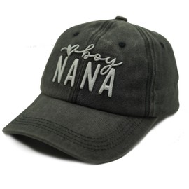 Nana Gift - Boy Nana Baseball Caps Embroidered Adjustable Washed Dad Hat Black, Black, One Size