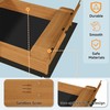 GARWOOD Large Wooden Outdoor Sandbox with Lid Cover Adjustable Canopy