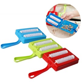 Carpet Sweeper Gadgets for Home, Twin Roller Type Multi-functional Hand-Held Brush Pet Hair Dust Scraps Paper Small Rubbish Cleaning with a Brush(Random)