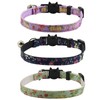 3 Pack Breakaway Cat Collars with Bell and Accessories, Flower