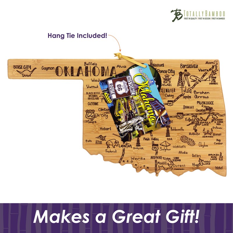 Totally Bamboo Oklahoma State Destination Bamboo Serving and Cutting Board