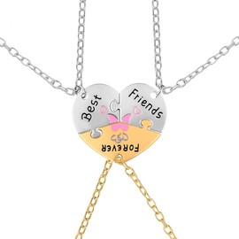 Best Friend Necklace for 3 Sisters Birthday Gifts for Women Friendship Gifts Necklaces for Besties Matching Heart Puzzle Piece Necklace for Best Friend Christmas Gift for Soul Sisters Necklaces