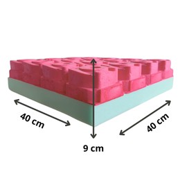 GM Anti-Dekubitus-Kissen für Rollstuhl, 40 x 40 x 9 cm, Anti-Dekubitus-Kissen für Stuhl aus Memory-Schaum und Polyurethan, für Senioren, hergestellt in Italien (Blau)