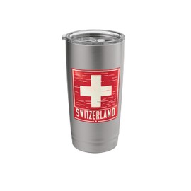 Vintage Swiss Banner Fan Switzerland Flag Retro Stainless Steel Insulated Tumbler