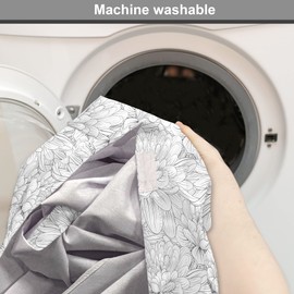 Lunarable Abstract Dog Crate Cover, Dahlia Flowers in Sketch Art Style Vintage Petals with Contouring Outlines, Easy to Use Pet Kennel Cover for Small Dogs Puppies Kittens, 36 Inch, Black and White