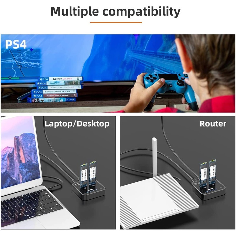 MAIWO 2 Bay M.2 PCIe NVMe SSD Docking Station, M.2