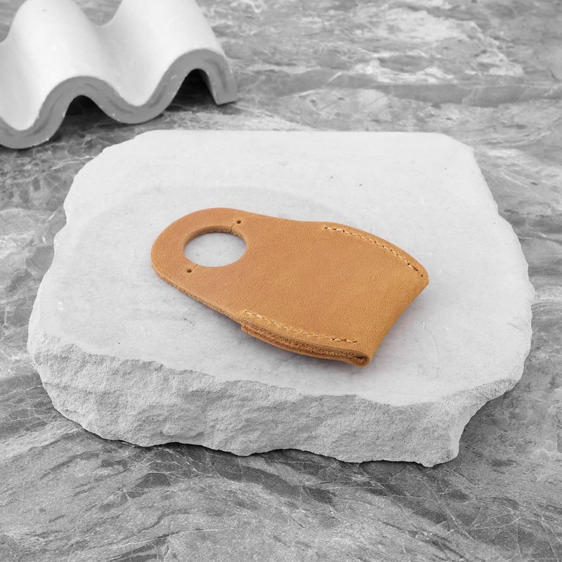 Briny River Leather Thumb Guards, 80 x 52 mm, Wood
