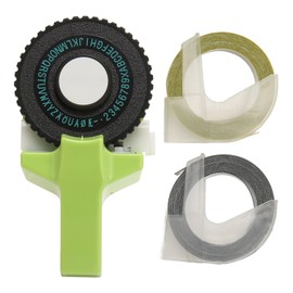 Embossing Label Maker Green Easy Operation Ergonomic Design Portable Label Making Embosser with Ribbons for Craft DIY