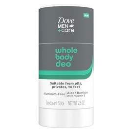 Dove Men + Care Desodorante En Barra Dove Men+Care Whole Body Deo Sin Aluminio Con Aloe Y Bambú Que Ayuda A Evitar Las Rozaduras. Adecuado Para Axilas, Zonas Íntimas Y Pies, 2, 2,6 Onzas (Paquete De