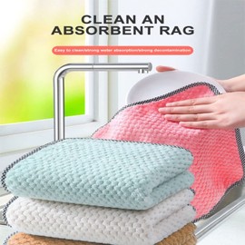 Iac quality products Kitchen cleaning cloth 5 piece Washable Kitchen Professional Cleaning Cloths Washable Kitchen Nonstick Wiping Rags for every surface and kitchen chore 25cm ×25 cm, Blue