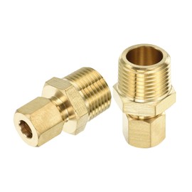 QUARKZMAN 10 Stück Messing Rückschlagventil, 1/4" Außendurchmesser x 3/8" NPT Schraubfitting Kupferrohrverbindung Verbinder Gerade Union Fittings für Rohrleitungen Luftkompressoren