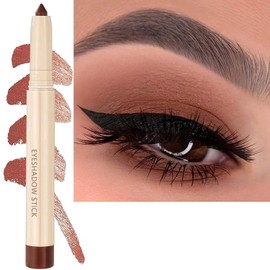 SAUBZEAN Eyeshadow Pencil Makeup, Waterproof Hypoallergenic Long Lasting Crayon, Highlighter Matte Cream Eye Shadow Stick, Glitter Primer Palette Shimmer Eyeliner Pen, Cocoa Matte