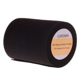 COTOWIN 3-inch Wide Black Heavy Stretch High Elasticity Knit Elastic Band 3 Yards